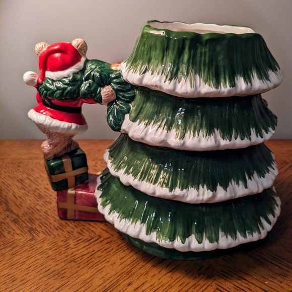 Vintage World Bazaars Inc Hand Painted Christmas Tree Pitcher Original Box - Picture 4 of 11